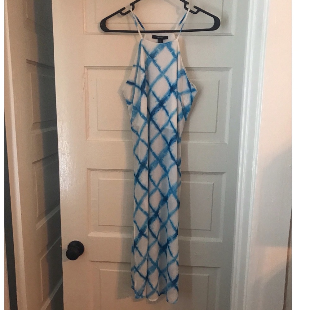 Blue tie dye top / F21 long crop top